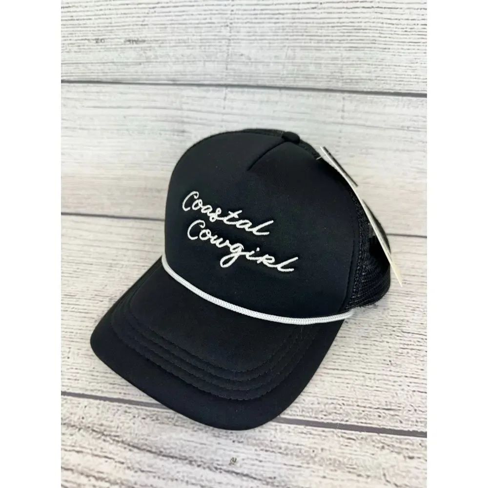 No Boundaries Women's Black Coastal Cowgirl Embroidered Trucker Cap
